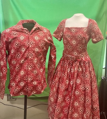 Scotty's shirt and Lulu Belle's dress, prepped here for scanning, are housed in Appalachian State University's Special Collections.