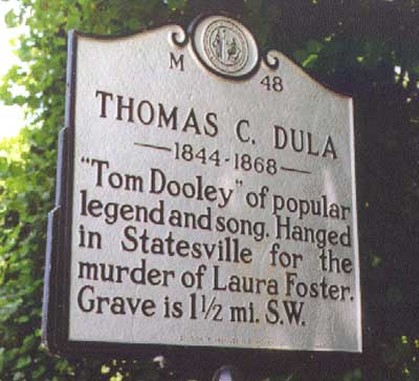 Marker for Thomas Dula grave