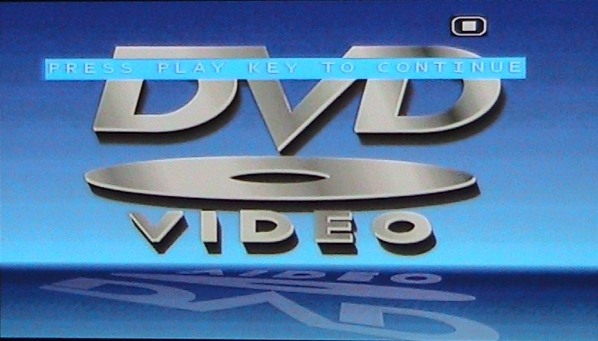 Still from the beginning of a movie showing DVD Video logo