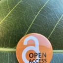 open access button on green leaf