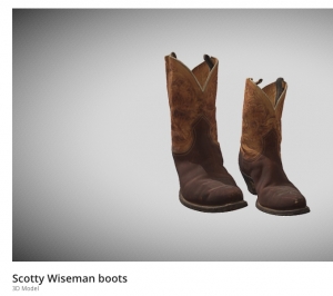 Screenshot of a 3D scan of Scotty Wiseman's Boots